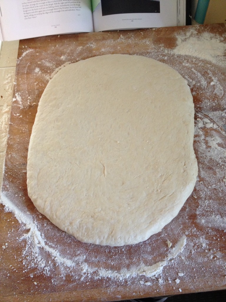 Croissant dough rolled